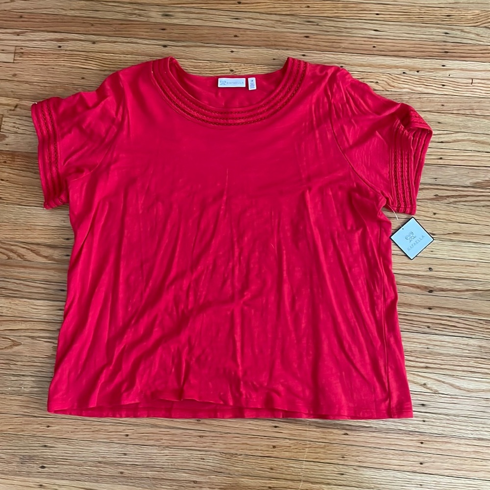 Rafaella red short sleeve shirt